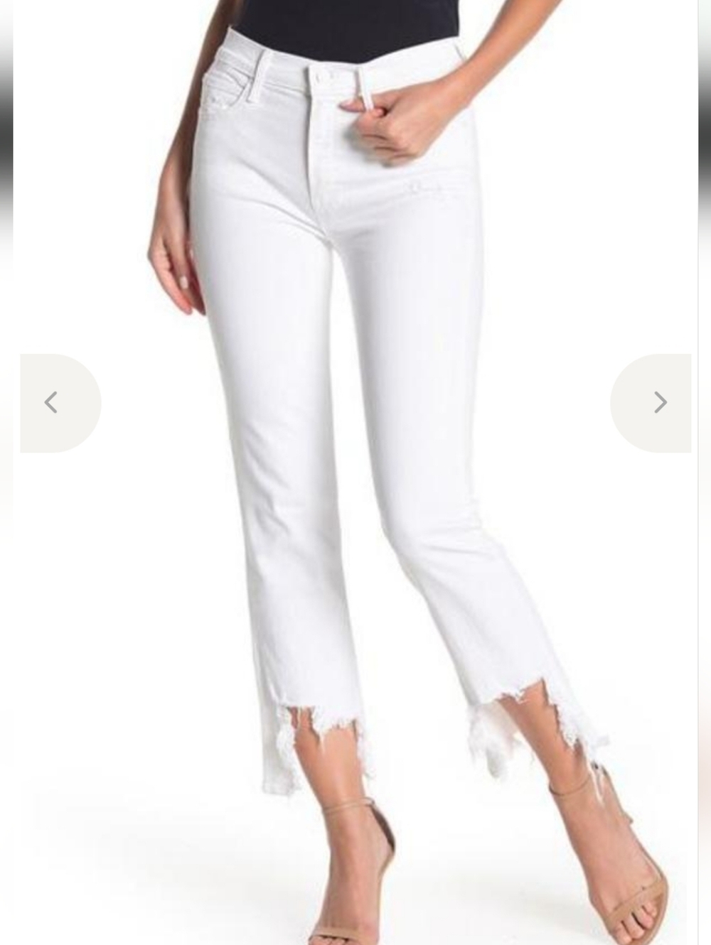 MOTHER Superior The Dutchie Ankle Jaws in Almost Innocent (White) Size 29